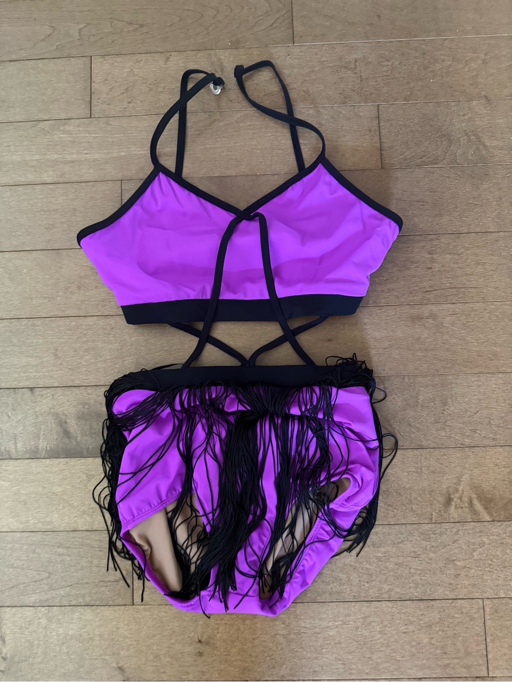 Women’s Purple Fringe jazz costume